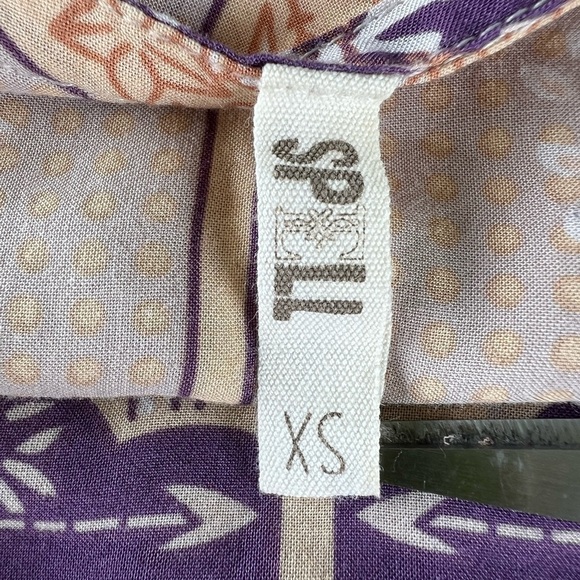 Spell Xanadu Mini Play Dress Gold Dust XS Peacocks Boho Ruffle GUC - Picture 15 of 16